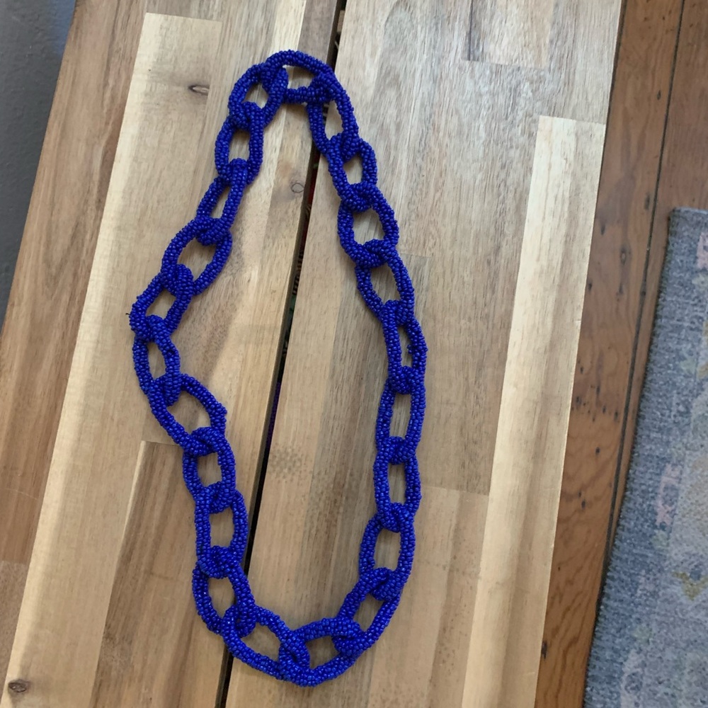 Bold Blue Chunky Chain Necklace